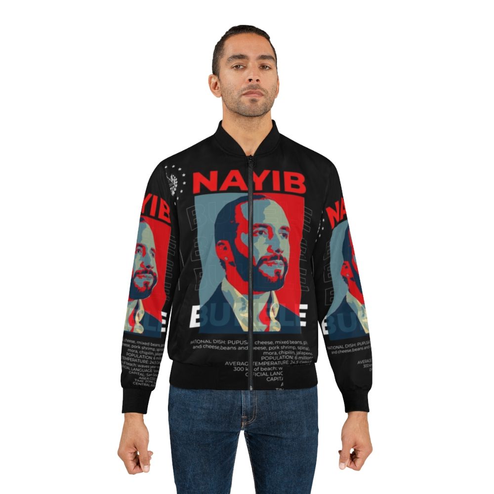 El Salvador Volcano Bomber Jacket featuring Nayib Bukele - Lifestyle