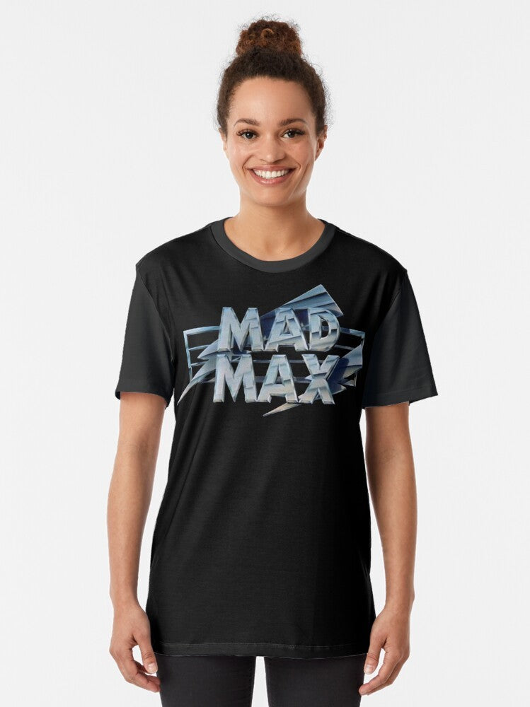 Mad Max movie title graphic t-shirt featuring the iconic post-apocalyptic film logo - Women