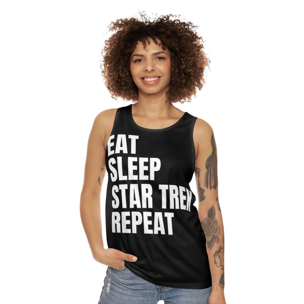 Unisex Star Trek "Eat Sleep Repeat" Tank Top - women