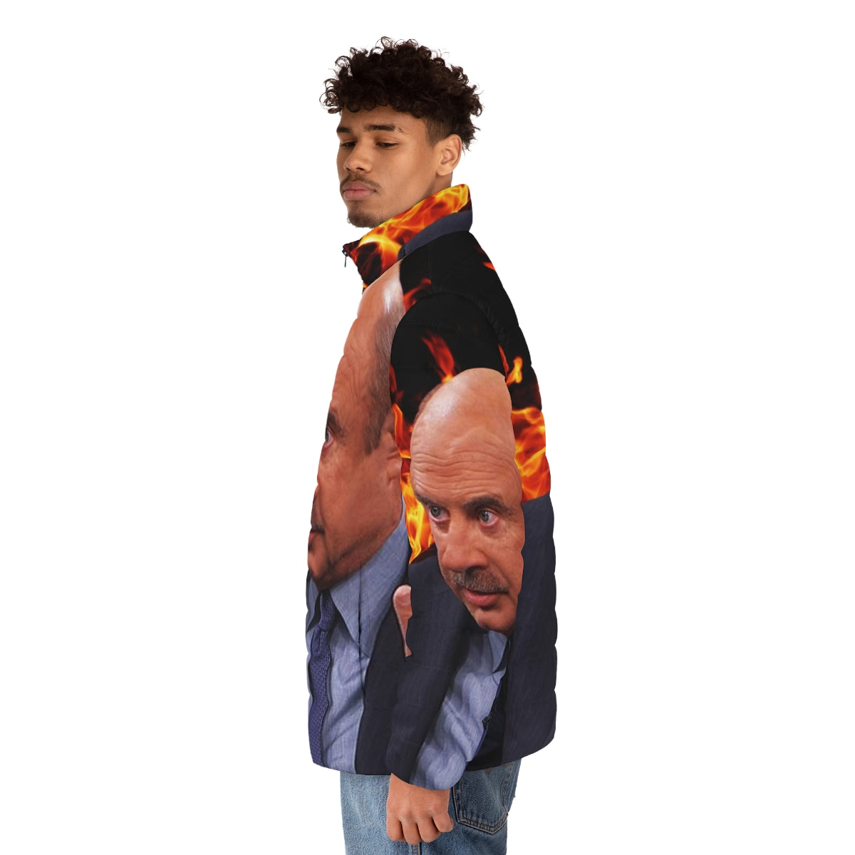 Dr. Phil Wrath Puffer Jacket with Intense Photoshop Design - men side left