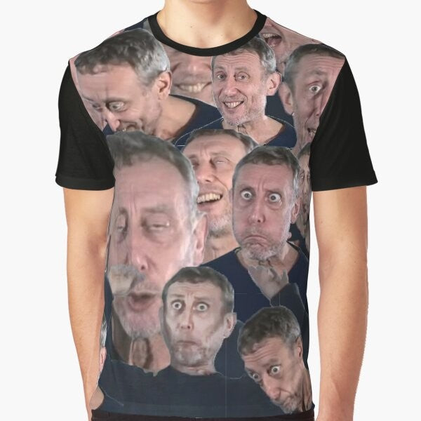 Funny graphic t-shirt featuring Michael Rosen in a silly and humorous YouTube Poop (YTP) style design.