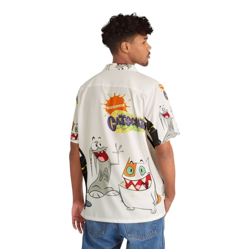 Catscratch Hawaiian Shirt featuring cartoon cat characters - People Back