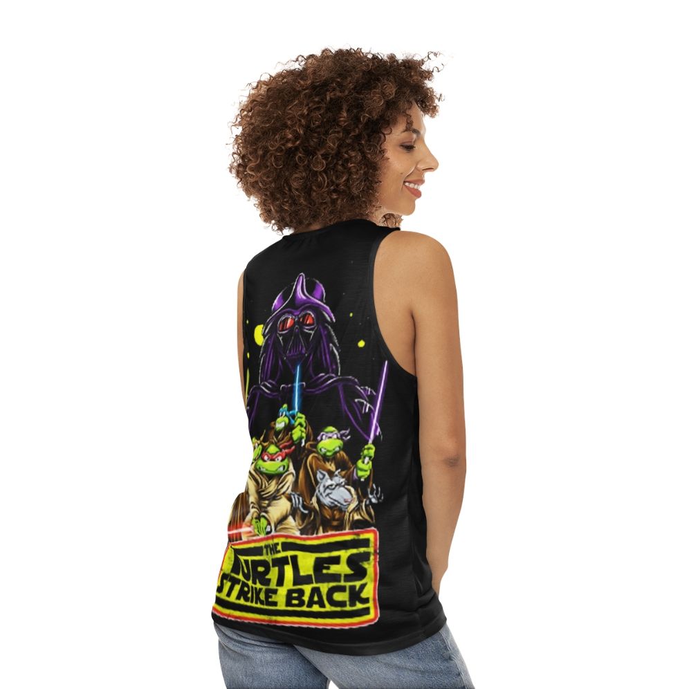 Retro Turtles Strike Back Unisex Tank Top - women back