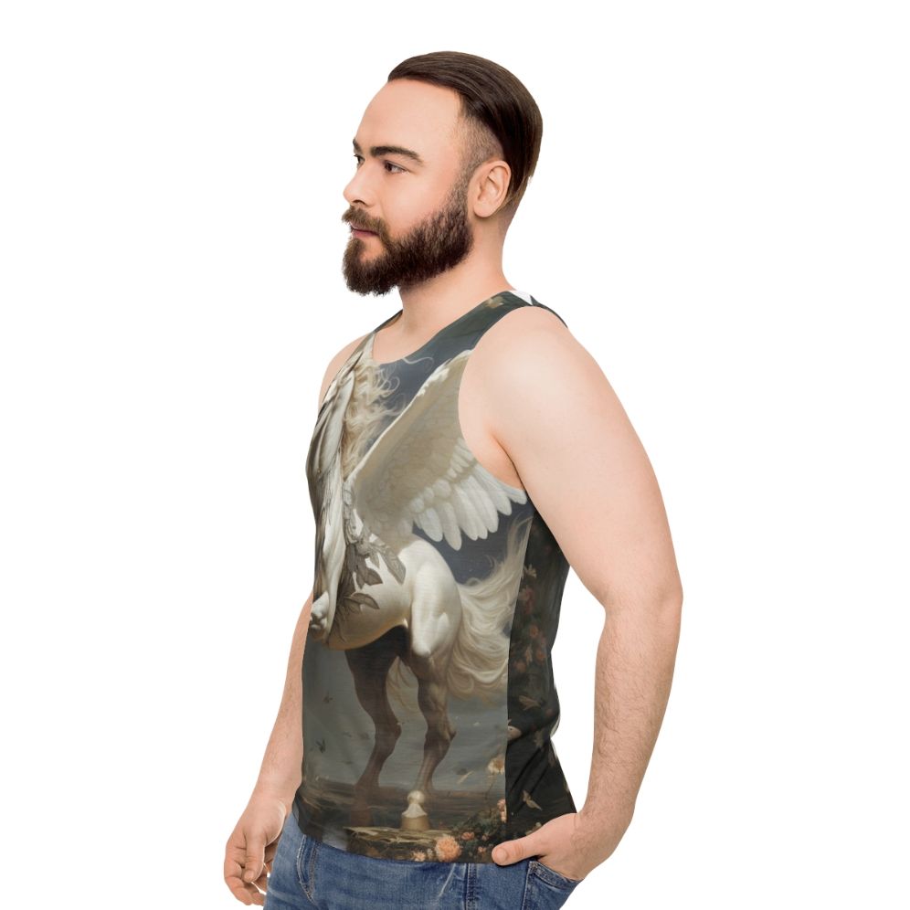 Unisex tank top with enchanting pegasus design - men side