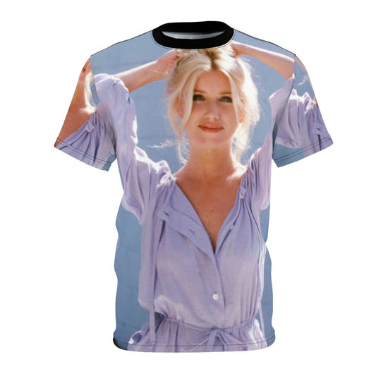 Vintage-inspired t-shirt featuring a photo of actress Suzanne Somers in her iconic 80s style