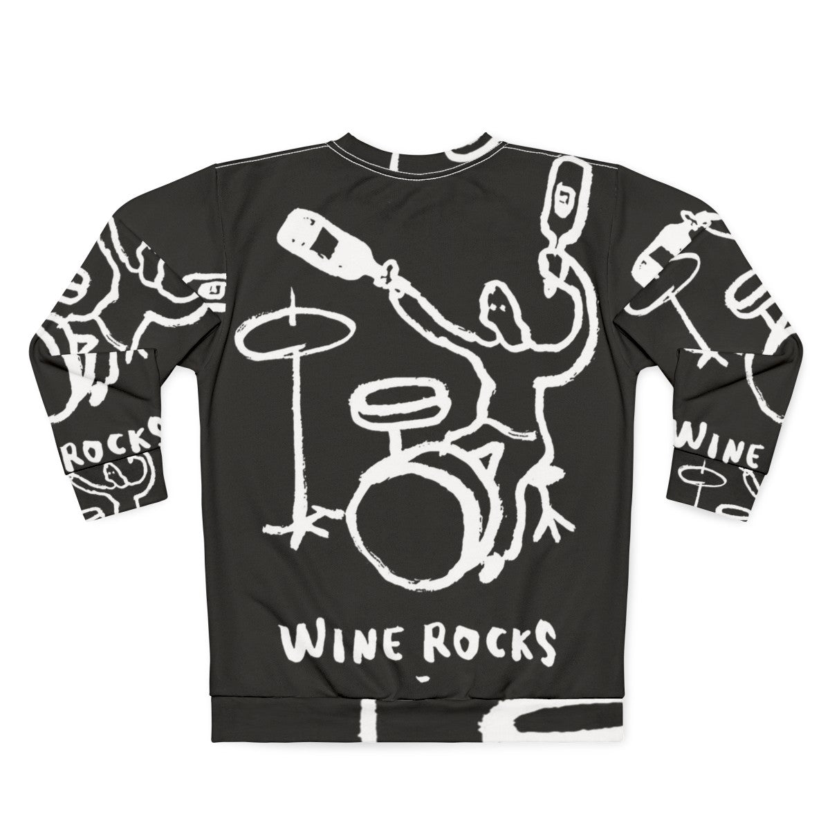 Rocks Wine Sweatshirt - Music Lover's Essential - Back