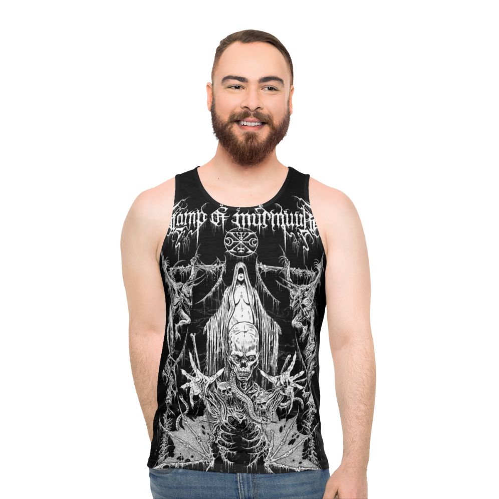 Black metal unisex tank top - men