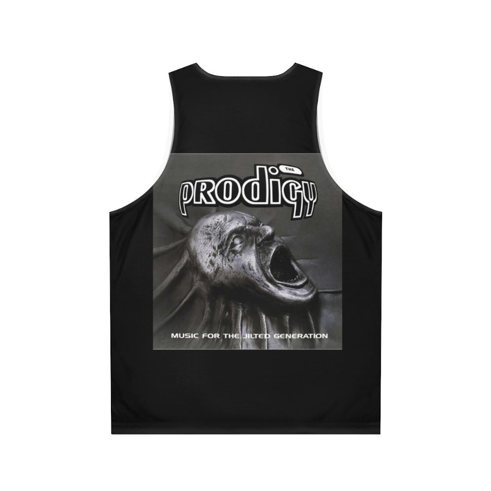 Unisex tank top featuring 90s electronic music design - Back