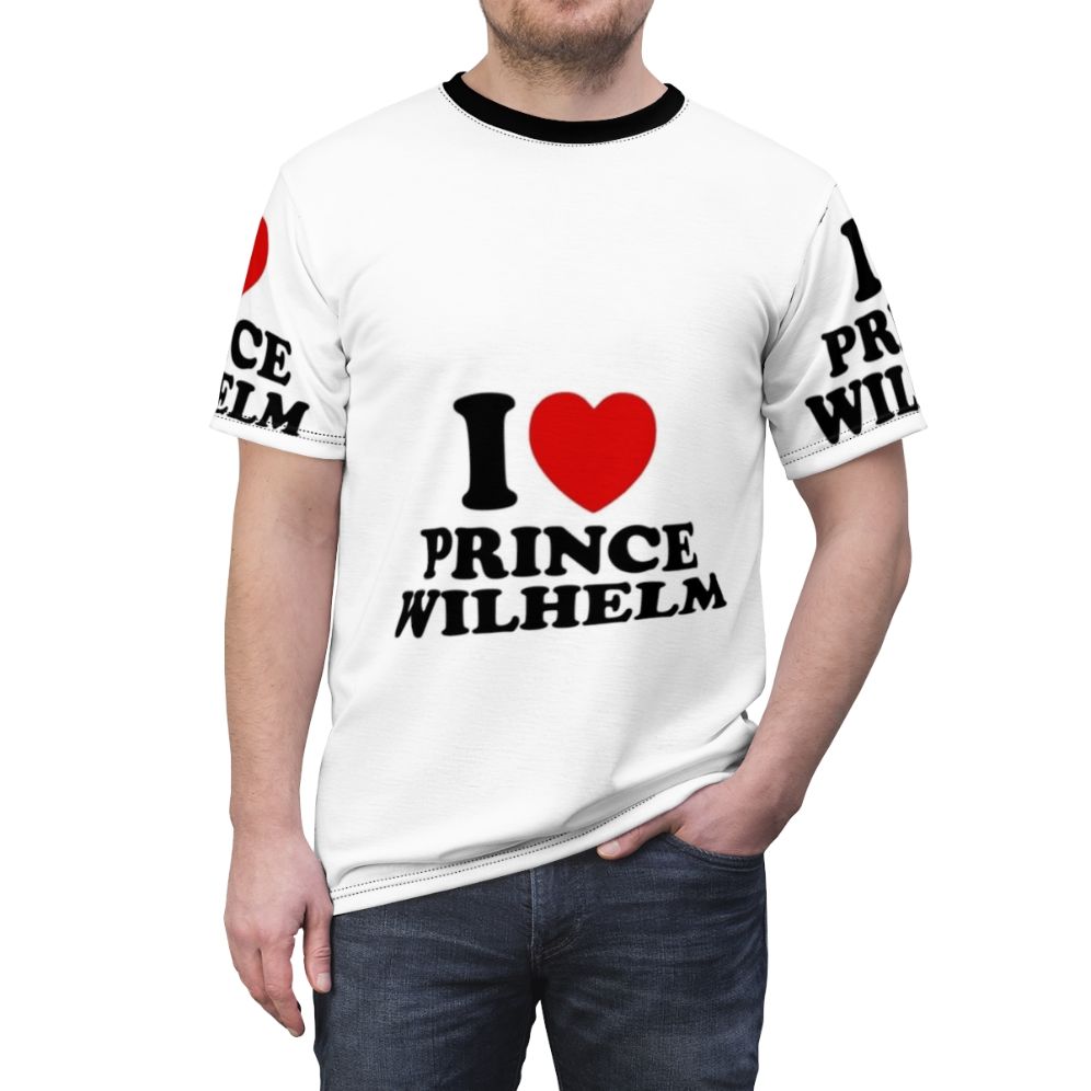 T-shirt design featuring Prince Wilhelm from the Netflix series Young Royals - men front