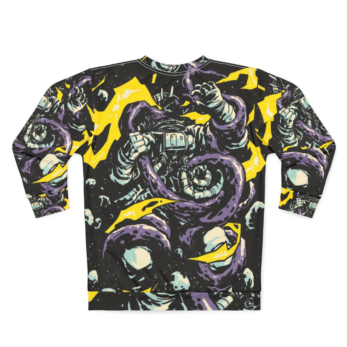 Intergalactic Space Trap Sweatshirt - Cosmic Clash of Astronaut vs. Alien - Back