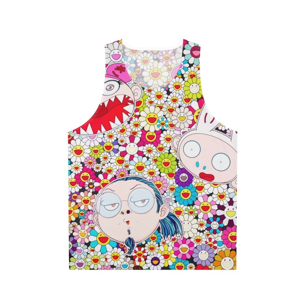 Unisex tank top featuring Takashi Murakami's iconic pop art design