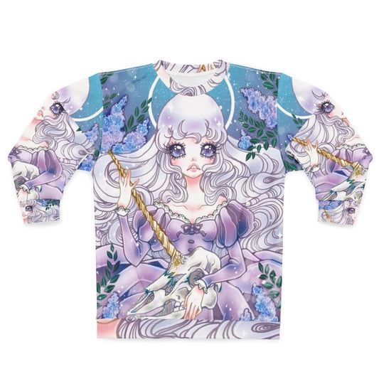 The Last Unicorn pastel sweatshirt featuring a kawaii lavender aesthetic design