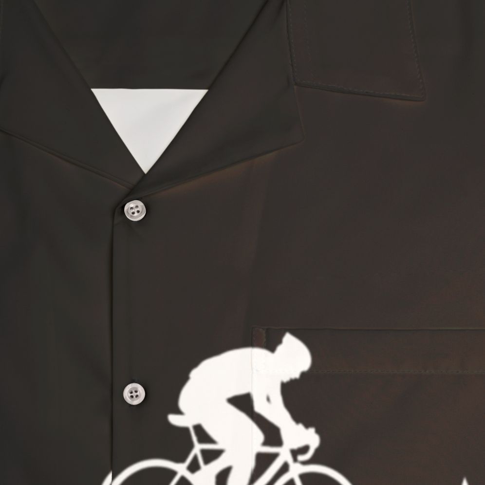 Hawaiian cycling heartbeat shirt with tropical bicycle heart design - Detail