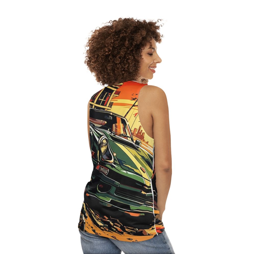 Beachside Cruise Unisex Summer Tank Top - women back