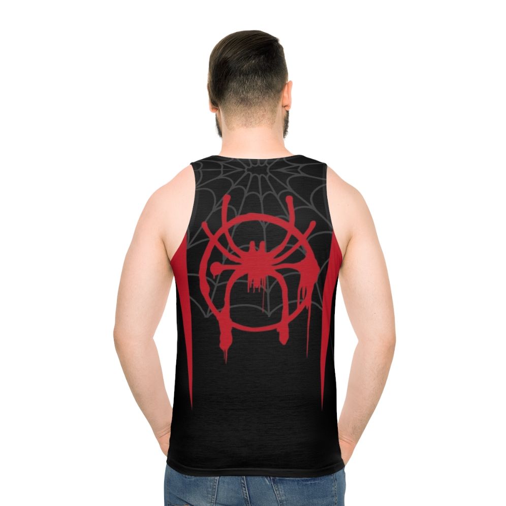 Miles Morales Spider-Verse Superhero Unisex Tank Top - men back