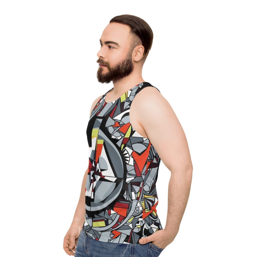 Unisex tank top with the meaning of music design - men side