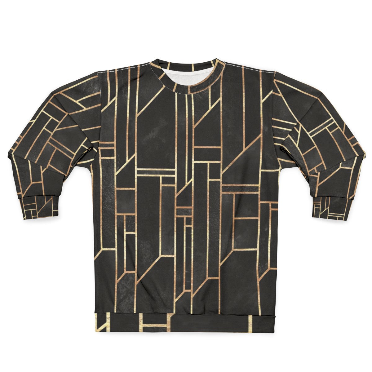 Black and gold geometric graphic design sweatshirt