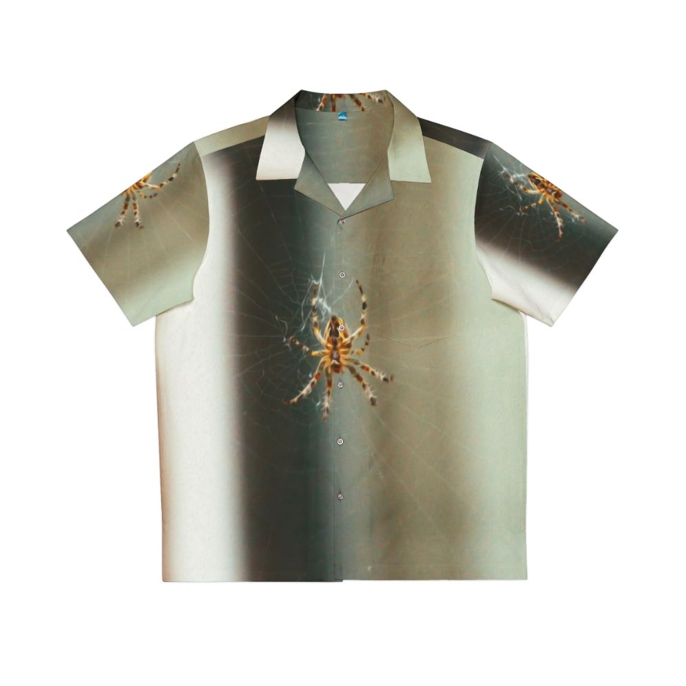 Tropical spider web insects animals Hawaiian shirt