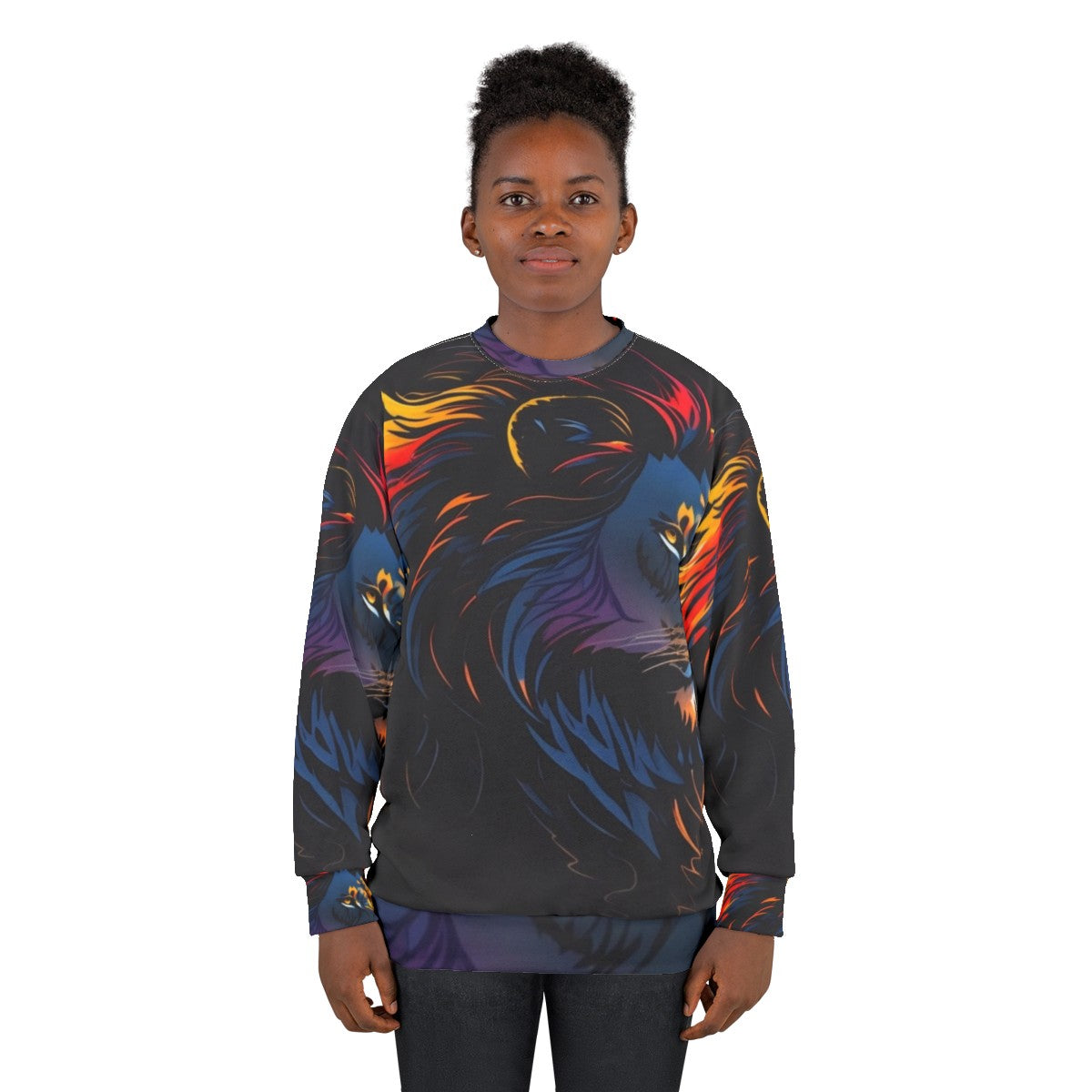 Legendary Lion Sweatshirt - Nature-Inspired Clothing - women