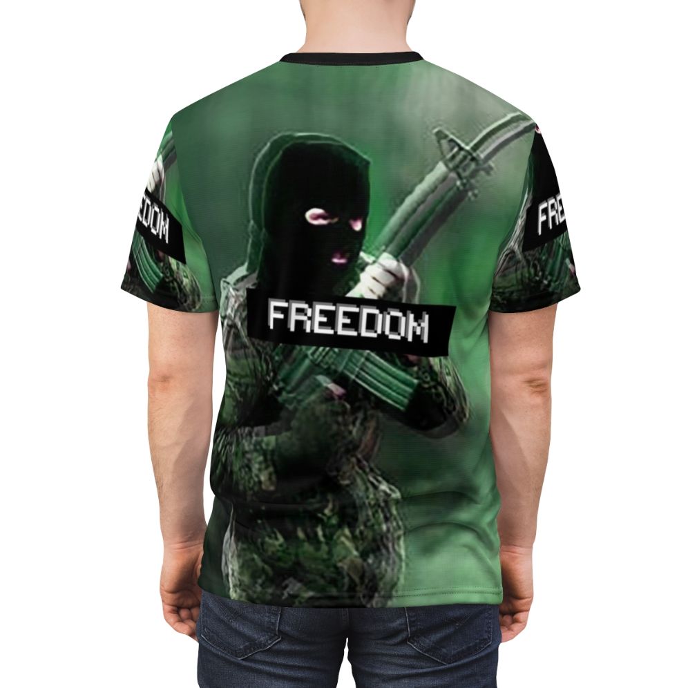 Patriotic t-shirt featuring Irish revolutionary imagery and symbolism - men back