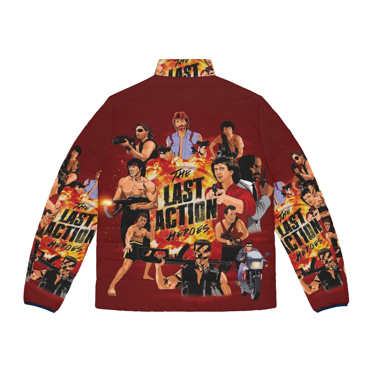 80s inspired 'The Last Action Heroes' puffer jacket - Back