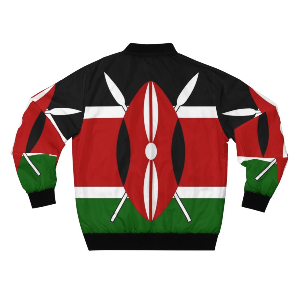 Kenyan flag bomber jacket featuring a bold and vibrant national flag design - Back