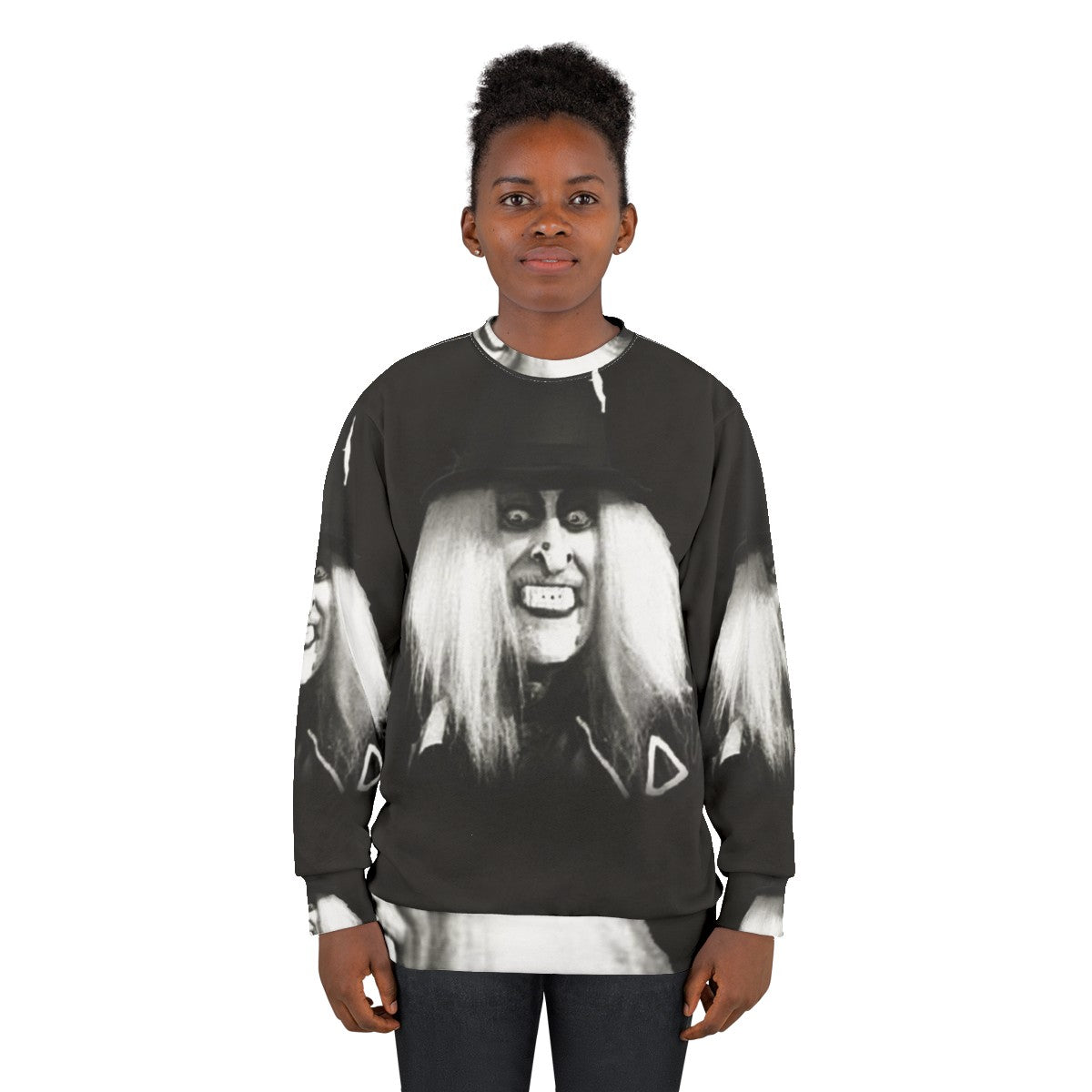 Zombo Black Halloween Sweatshirt - Spooky Graphic Tee - women