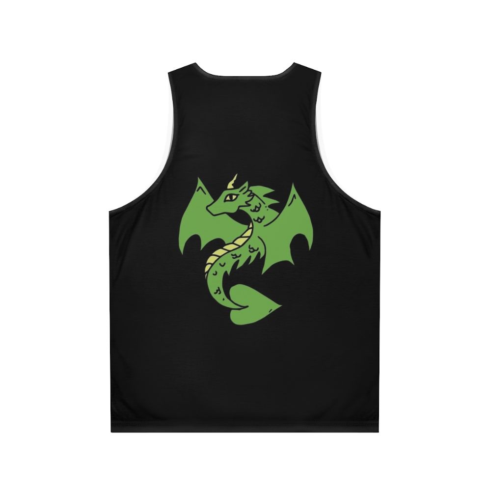 Green dragon unisex tank top design - Back