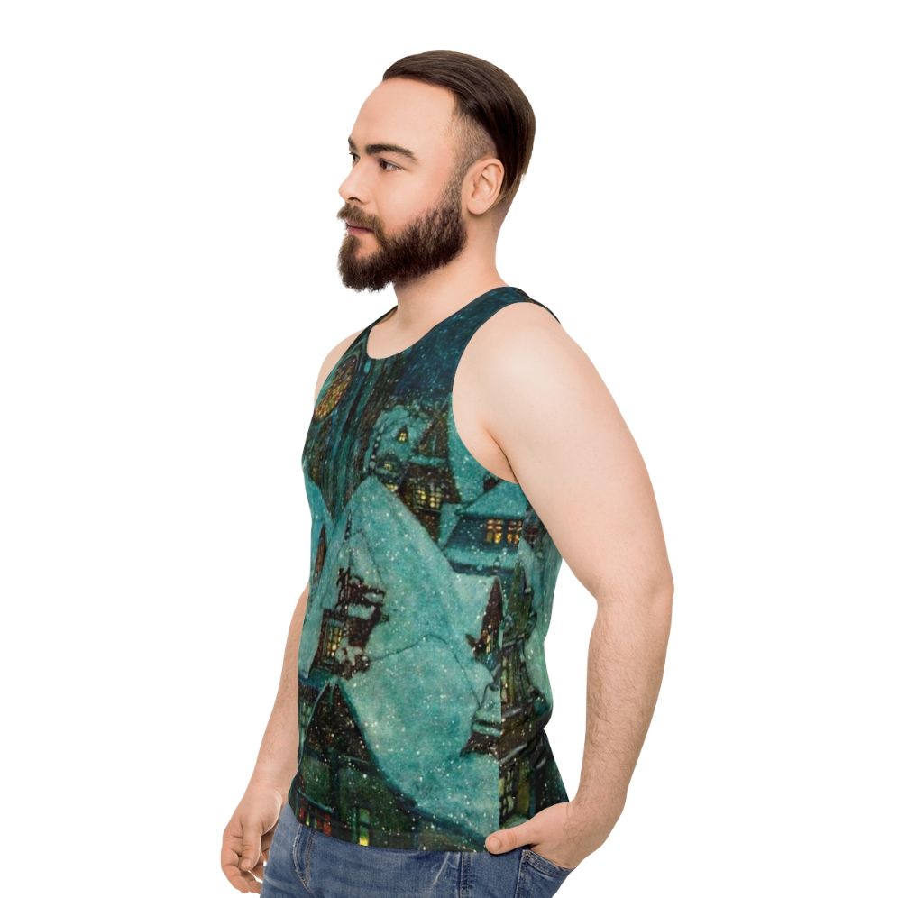 Elegant Winter Night Tank Top featuring Snow Queen Artwork by Edmund Dulac - men side