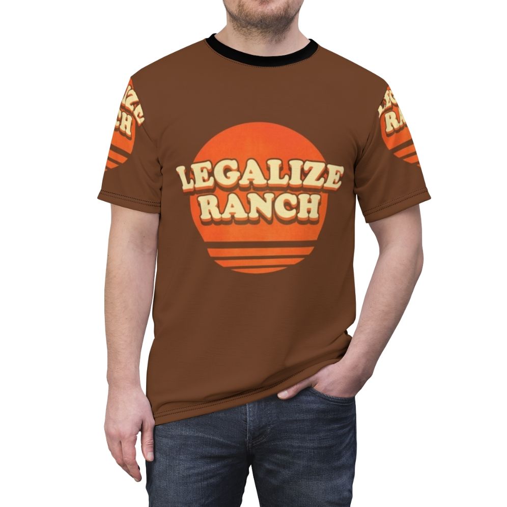 Legalize Ranch Inspired T-shirt Featuring The Eric Andre Show Logo and Graphics - men front