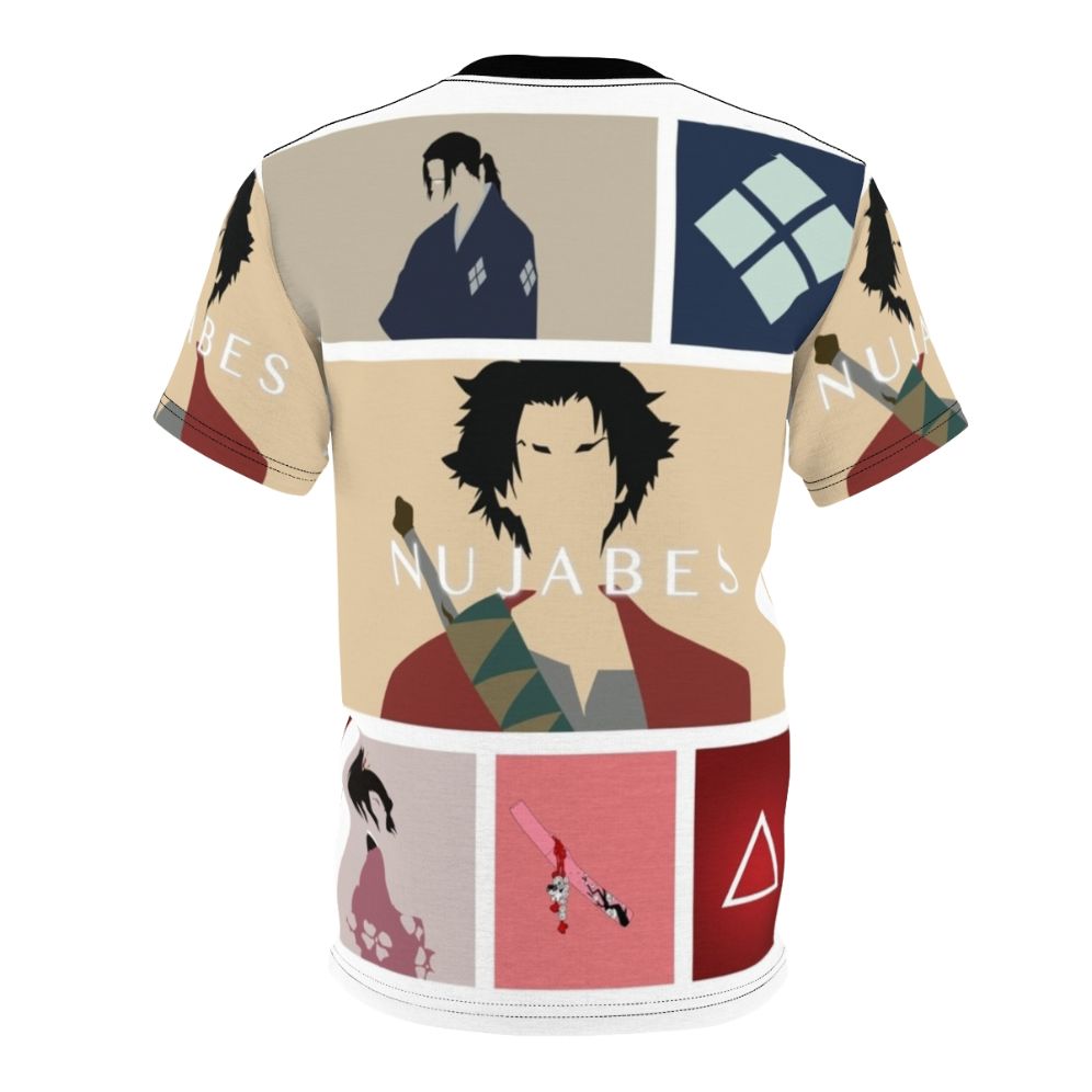 Samurai inspired Champloo anime t-shirt design featuring Mugen, Jin, and Fuu - Back