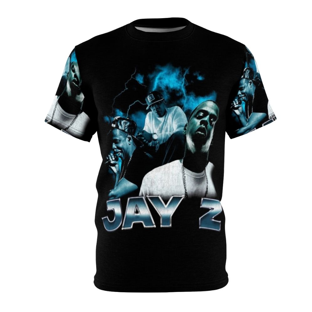 Vintage-style t-shirt featuring a graphic design inspired by the music of iconic rapper Jay Z