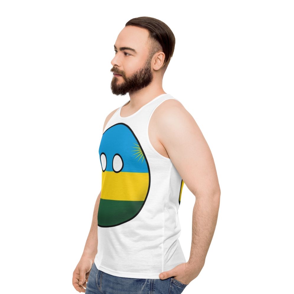 Rwanda Countryball Unisex Tank Top - men side