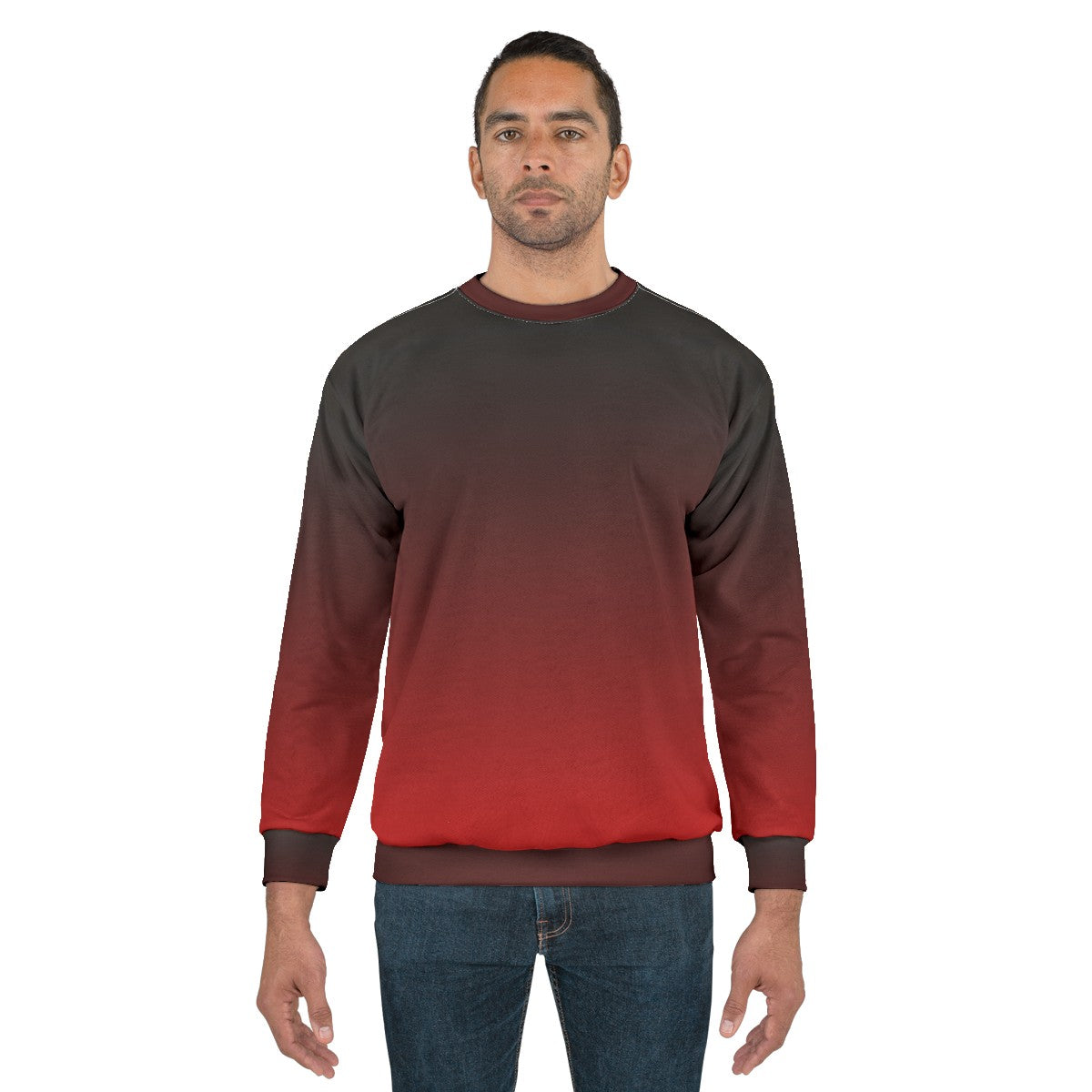 Black to red gradient ombre sweatshirt - men