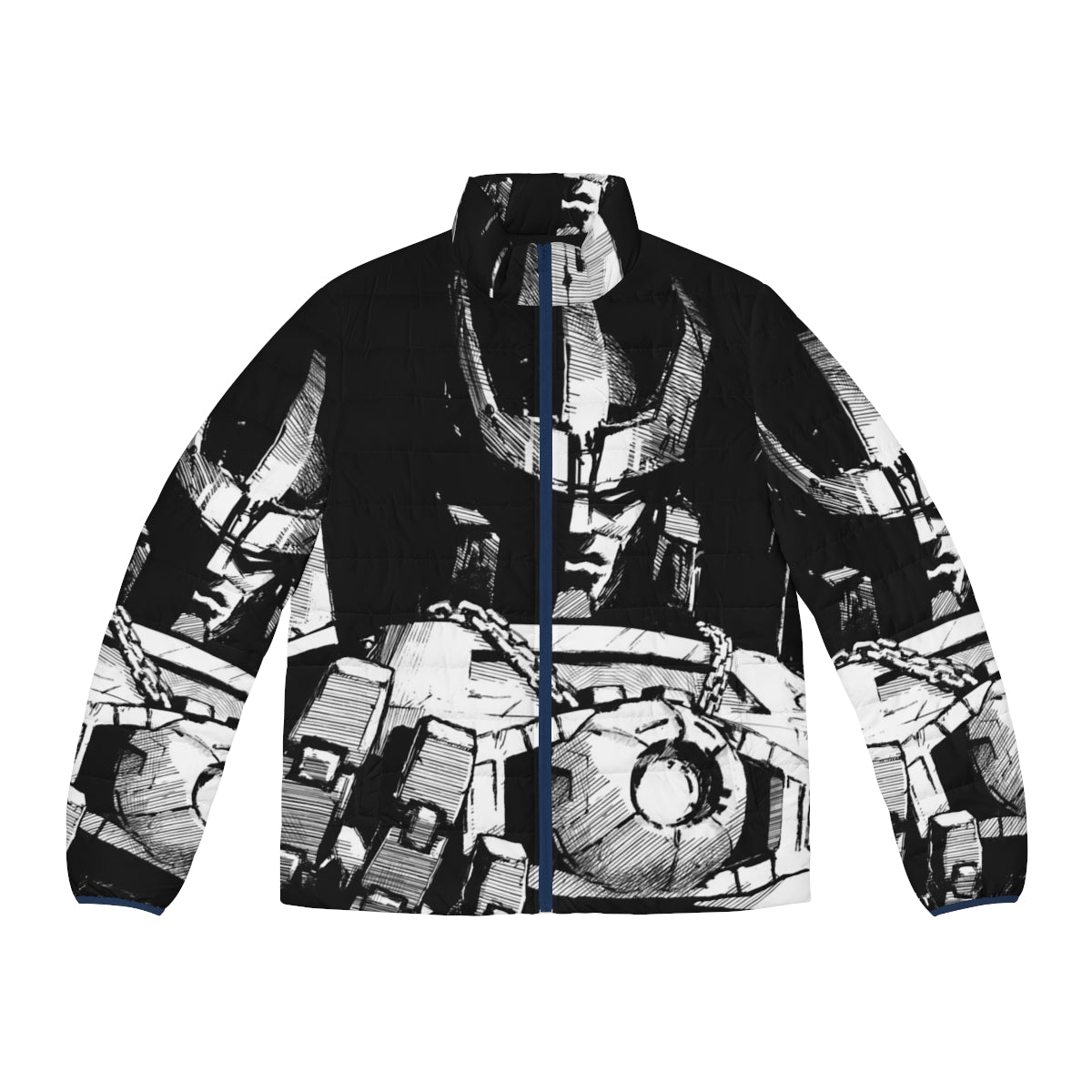 Transformers Galvatron Puffer Jacket with classic G1 Decepticon design