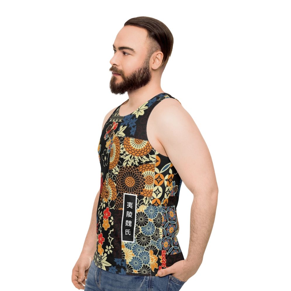 Anime-inspired kimono seamless unisex tank top - men side