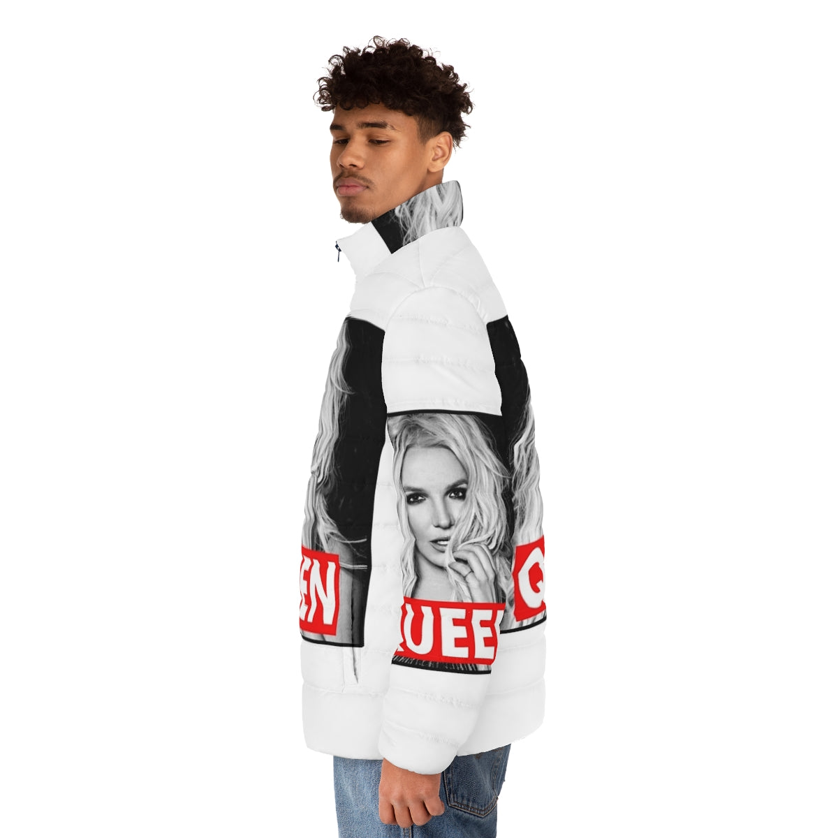 Britney Spears inspired Queen B puffer jacket in a classic design - men side left