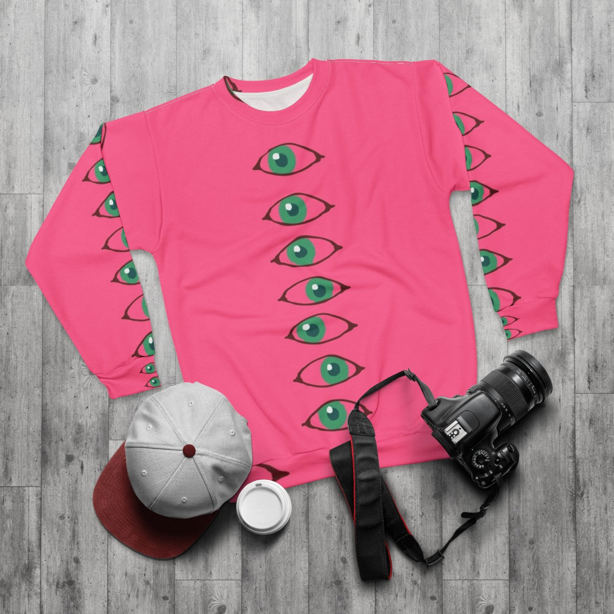 "No More Heroes Shifty Eye Sweatshirt" - flat lay