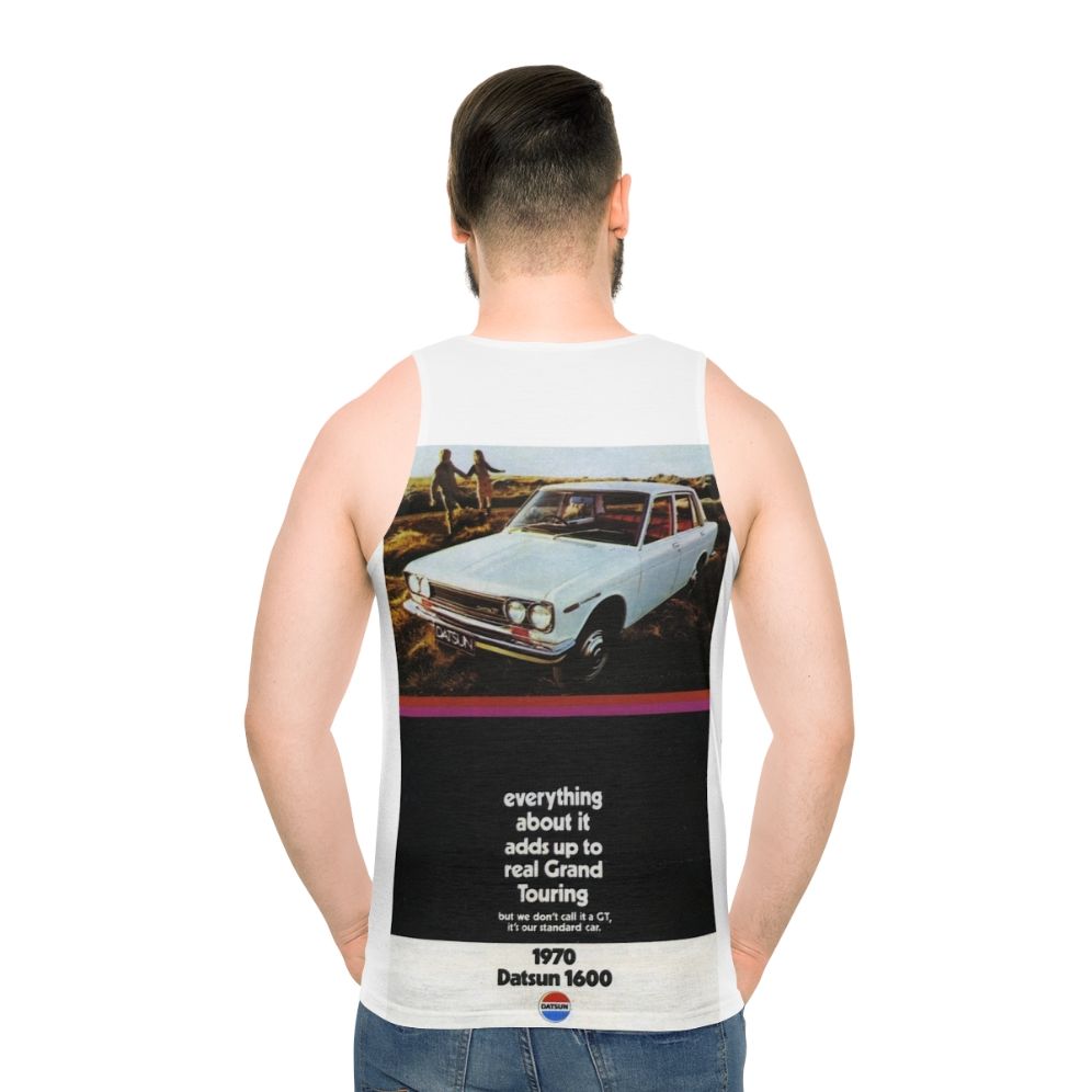 Vintage Datsun 1600 unisex tank top - men back