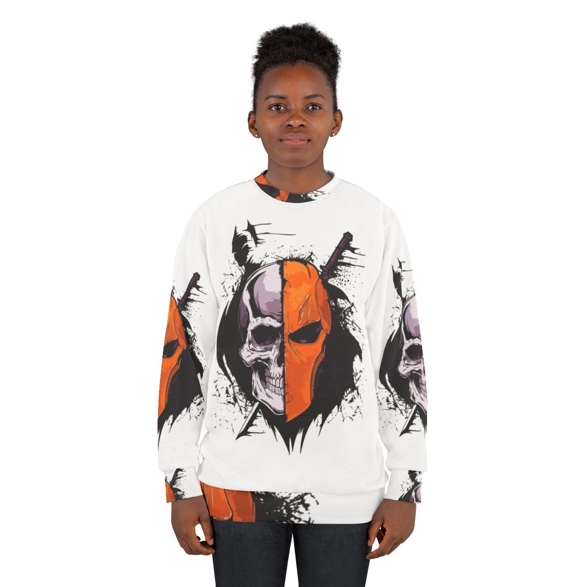 Deathstroke Sweatshirt - Iconic DC Comics Supervillain Silhouette Design - women