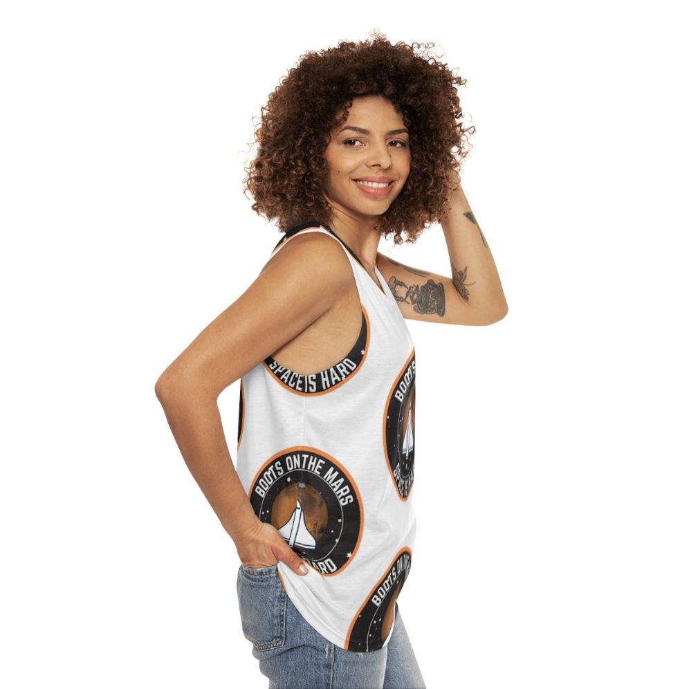 Space Force Boots on the Mars Unisex Tank Top - women side