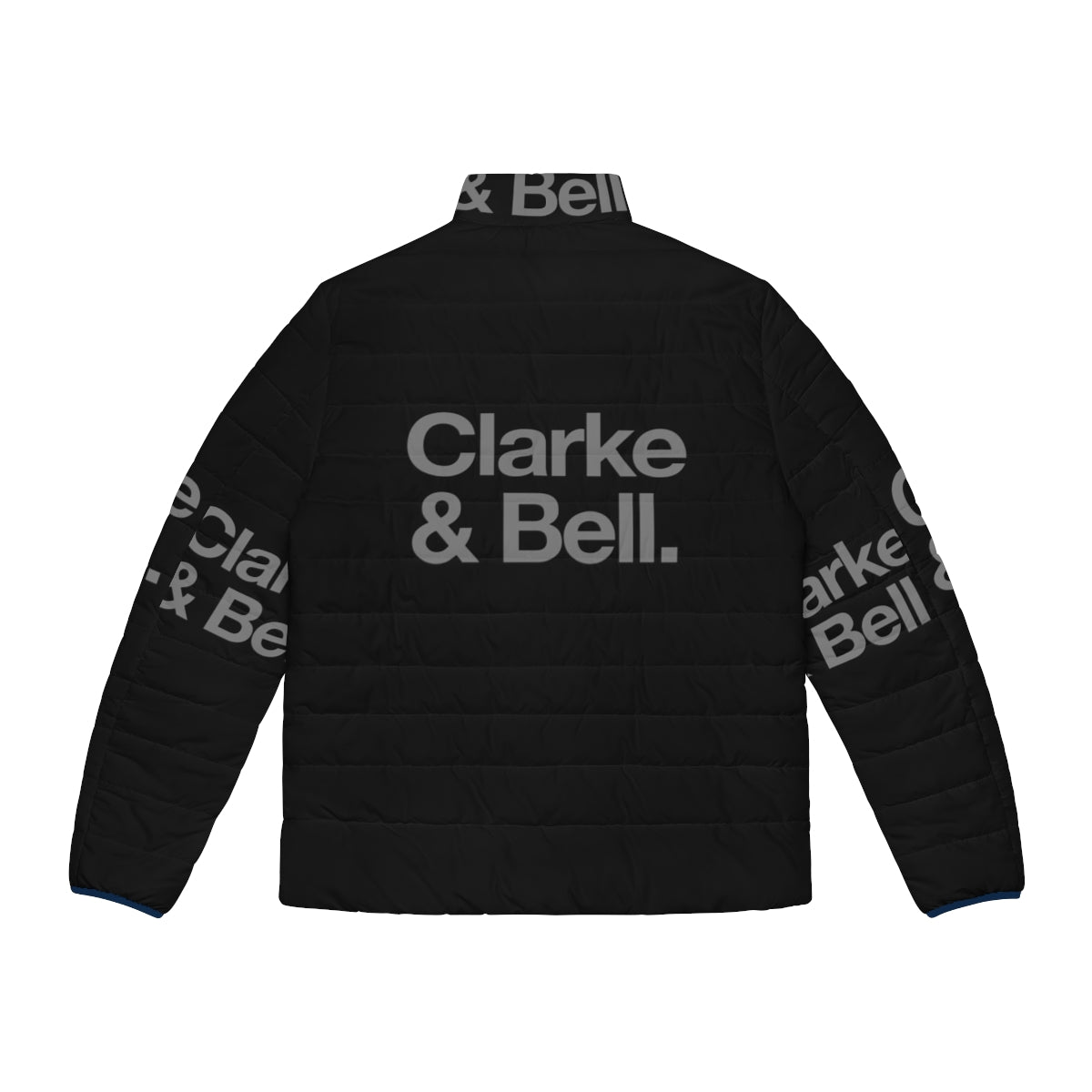 Clarke Bell 80s style puffer jacket featuring synth pop and electronic music inspired design - Back