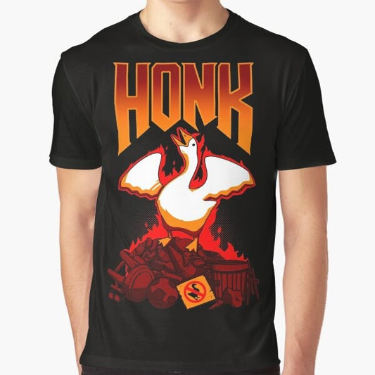 HONK Graphic T-Shirt featuring a goose design, perfect for gamers and geeks