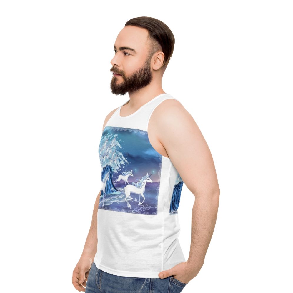 Unicorn Tank Top with Mythical Creature in the Sea - men side