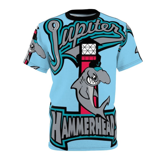 Vibrant graphic design of the Jupiter Hammerheads logo on a high-quality t-shirt