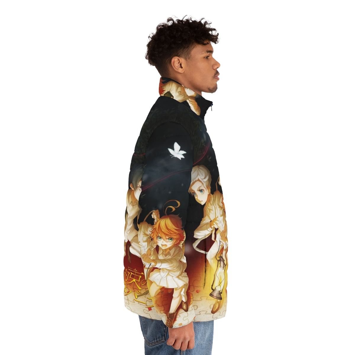 The Promised Neverland Yakusoku No Neb Rando Anime Puffer Jacket - men side right