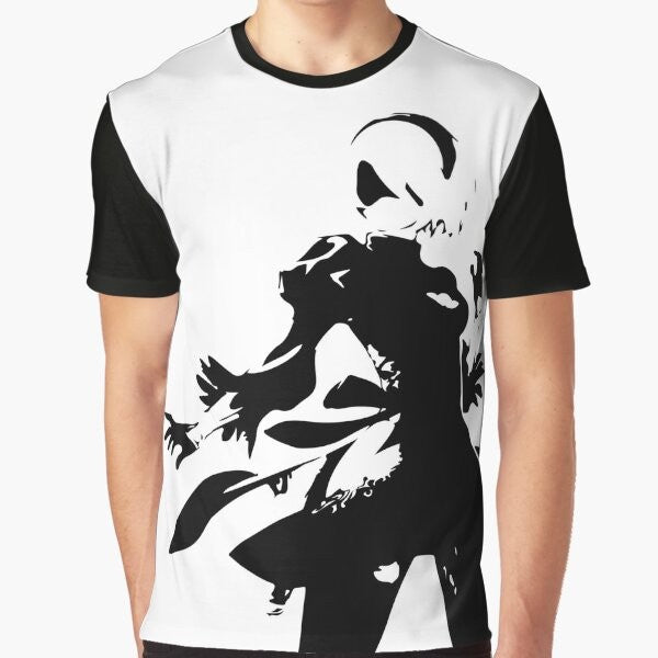 Nier Automata 2B Silhouette Graphic T-Shirt