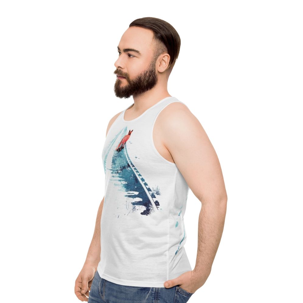 Watercolor animal art unisex tank top - men side