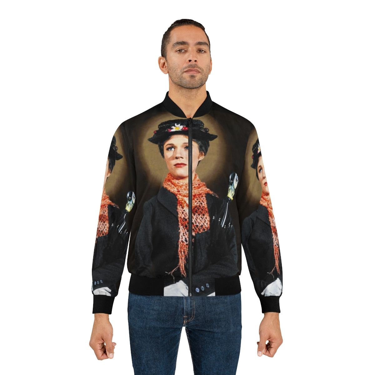 A stylish bomber jacket featuring the iconic imagery of Mary Poppins - Lifestyle