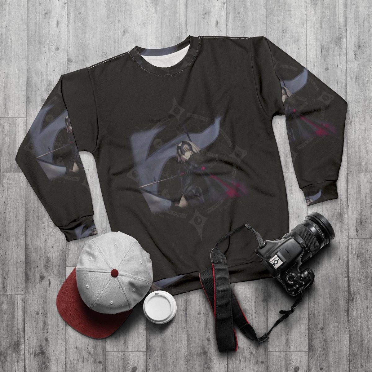 Jeanne d'Arc Alter Fate Grand Order FGO Anime Cosplay Sweatshirt - flat lay